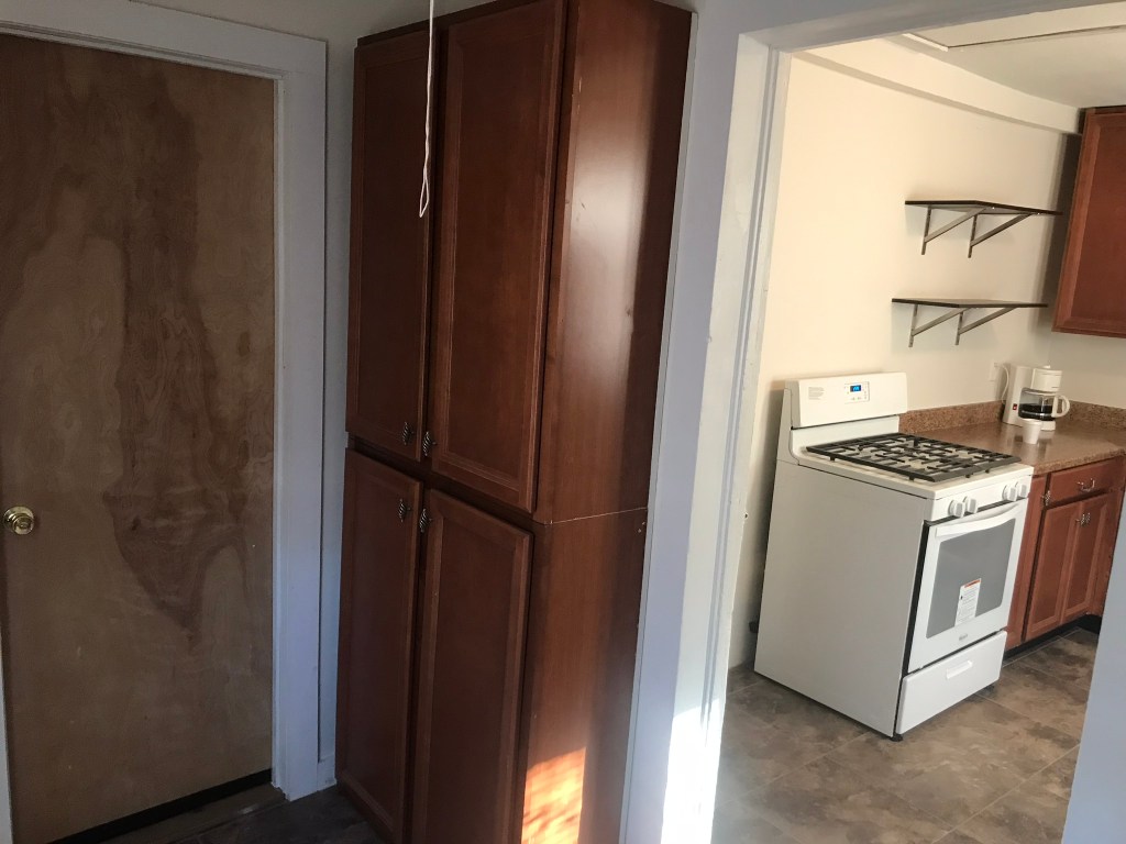 kitchen and storage area